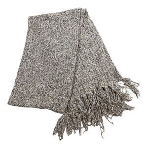 Avenue Scarf Unisex Adult Beige Knit Fringe Warm Winter Muffler - One Size NWT